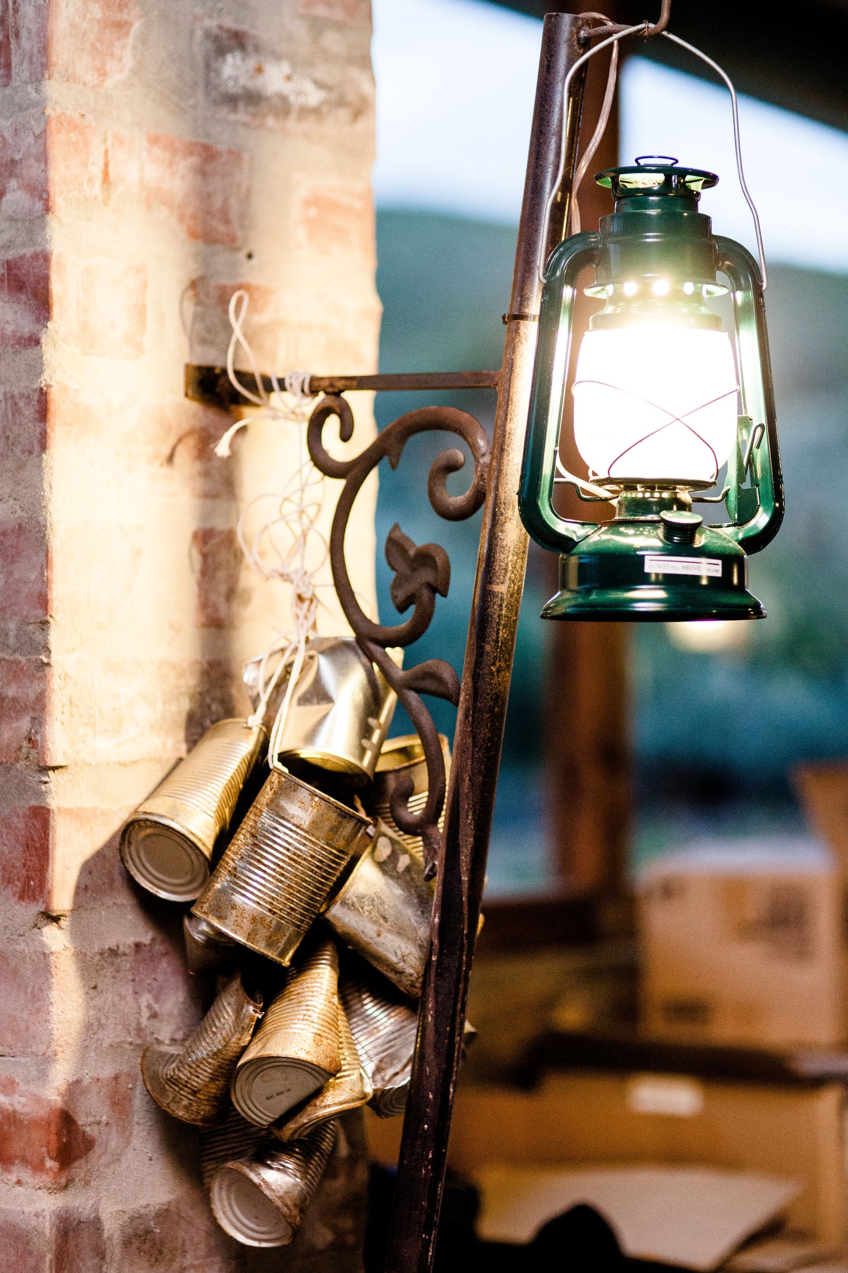 Lantern and rustic ironwork
